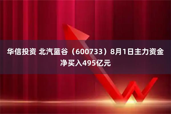 华信投资 北汽蓝谷（600733）8月1日主力资金净买入495亿元
